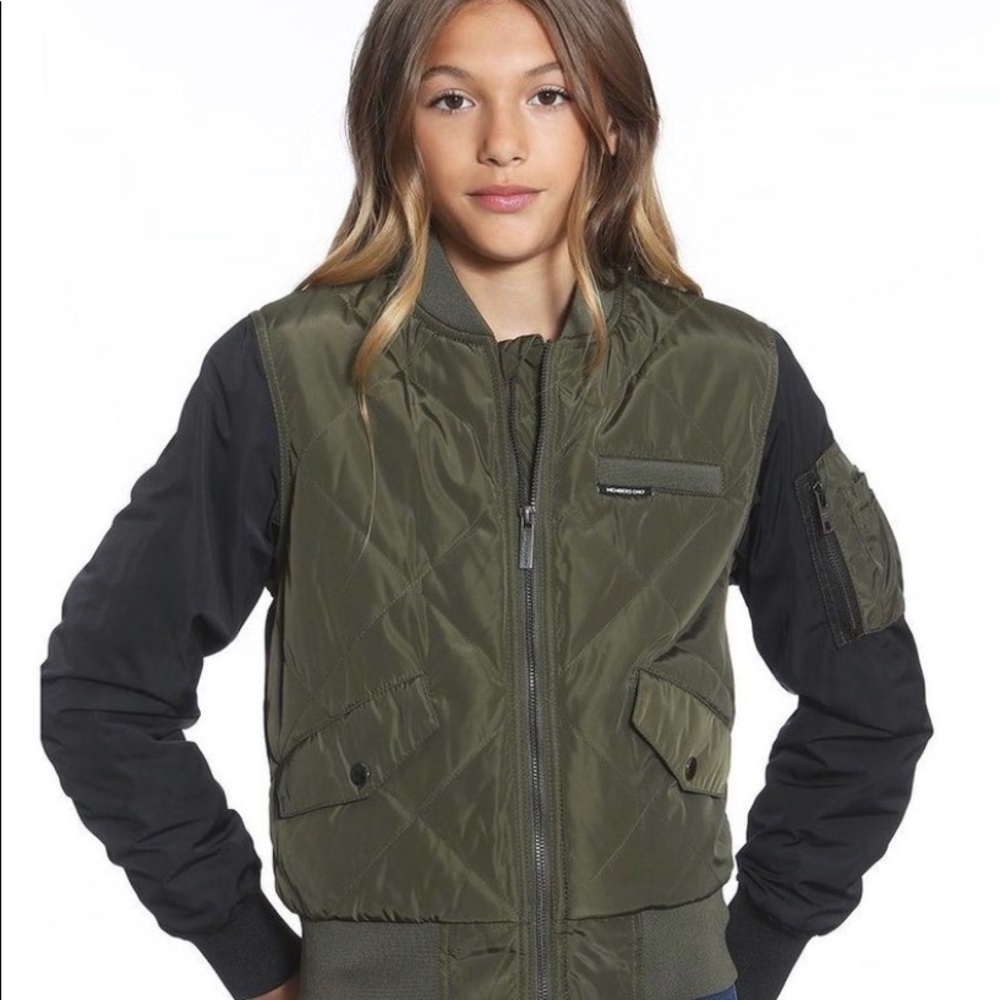 CUTE! “Members Only” Girls Quilted Bomber Jacket